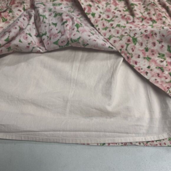 TALBOTS Women’s Ivory Floral Pleated Print Shift Dress Size 16W SEE‎ DESCRIPTION - Picture 7 of 12